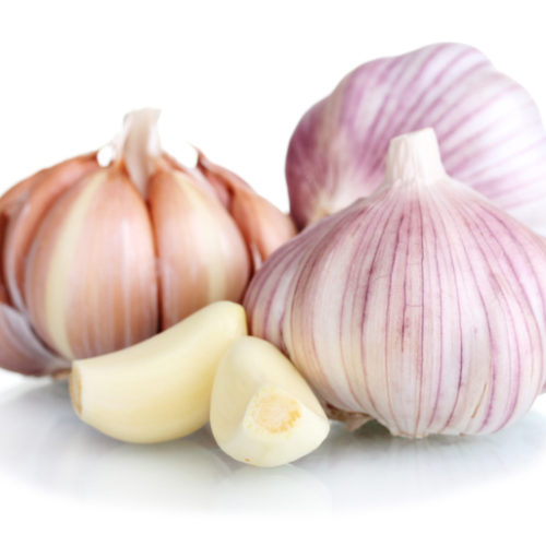 fresh garlic isolated on white